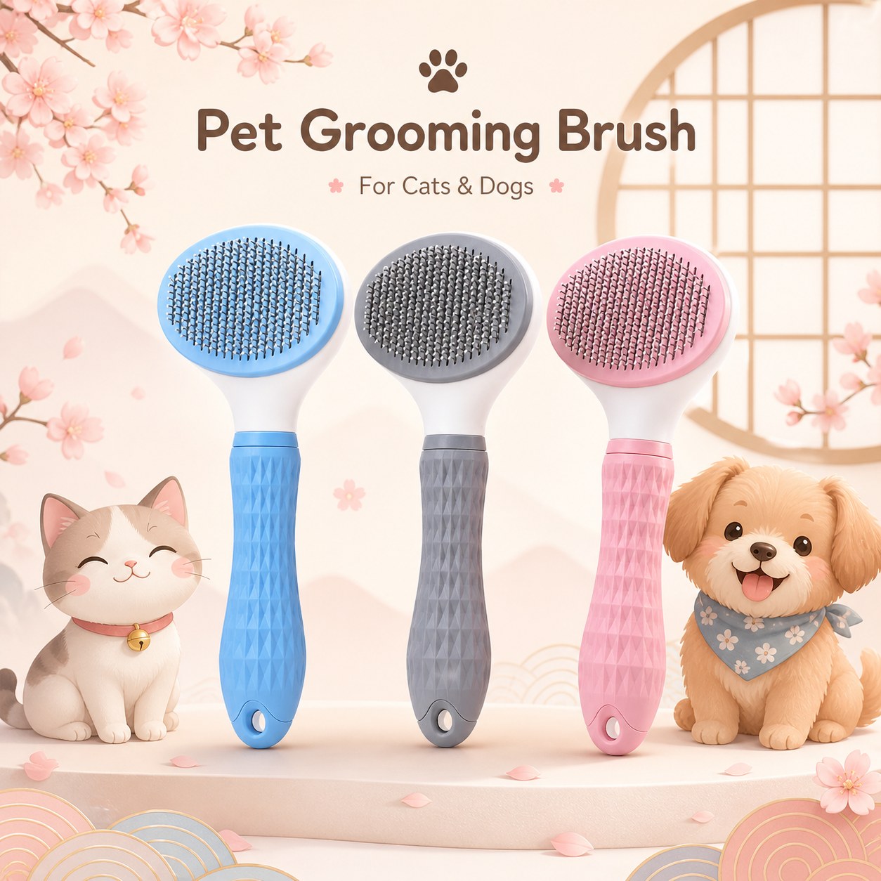 Self-Cleaning Pet Grooming Brush